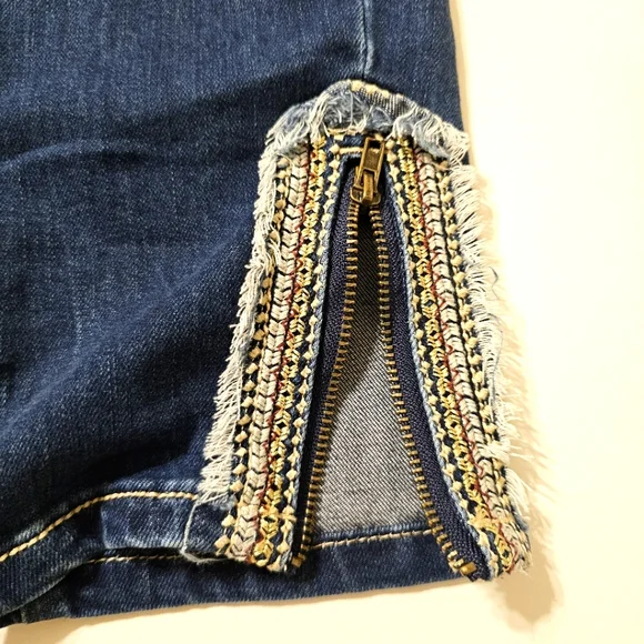 Hydraulic Nolita Ankle Skinny jeans size 10 embroidered blue denim 27" inseam - Picture 6 of 14